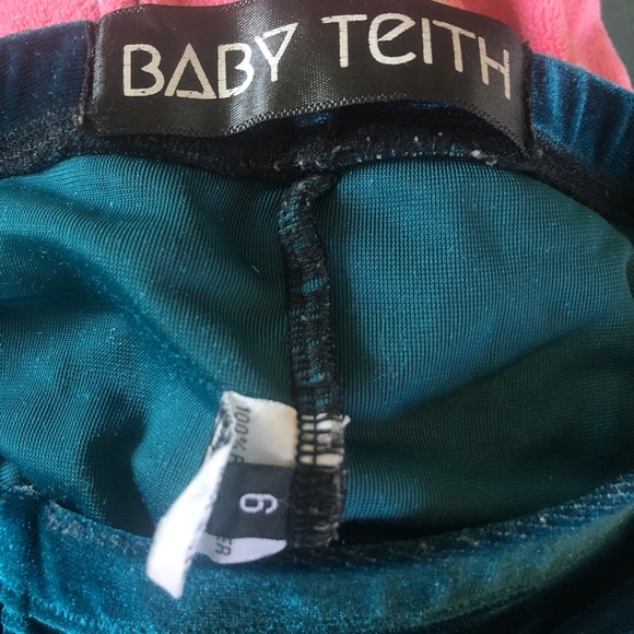 Green Velvet Kids Pants - Picture 2 of 2